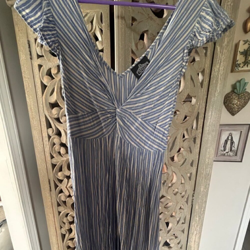 Angie Brand Striped Dress with Knot Detail